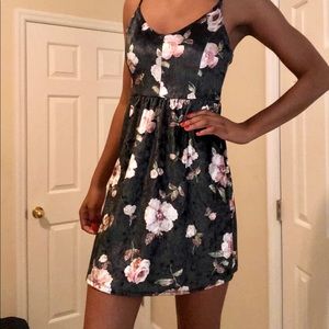 Velvet material mini dress